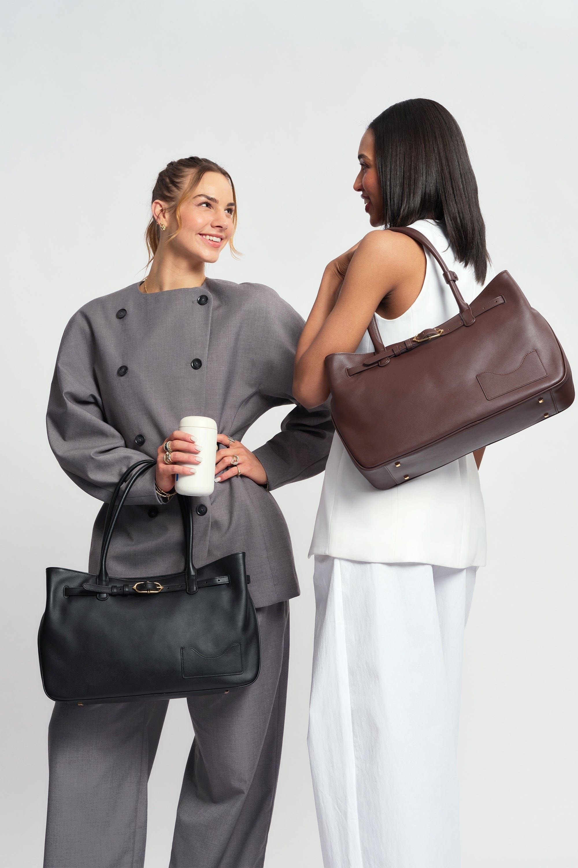 OLEADA NYC Tote Bag > Leather Tote Bag For Women > Mini Handbag > Convertible To Shoulder Bag > Fits 14" laptop> Marina Tote