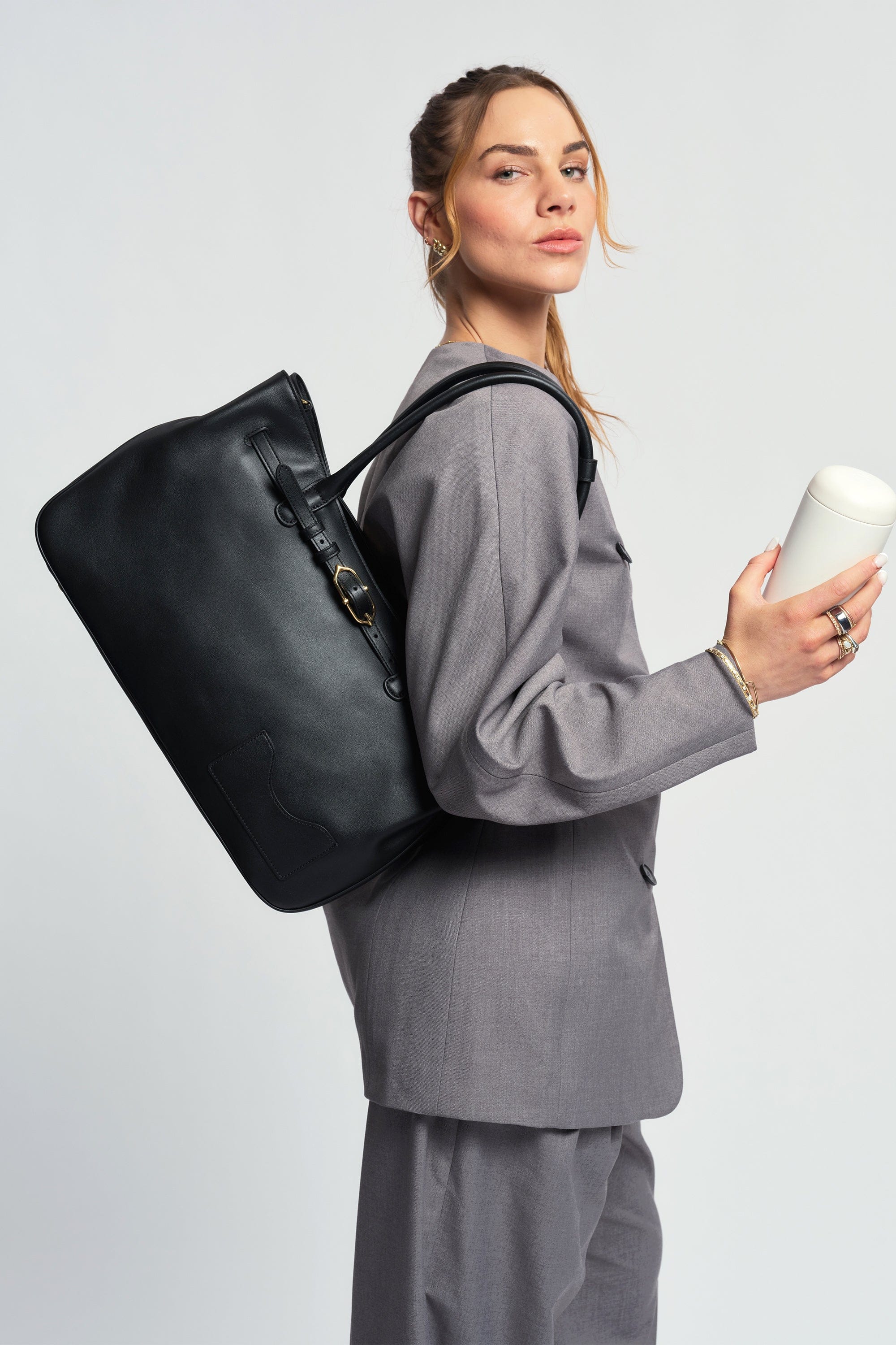 OLEADA NYC Tote Bag > Leather Tote Bag For Women > Mini Handbag > Convertible To Shoulder Bag > Fits 14" laptop> Marina Tote