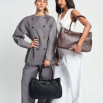 OLEADA NYC Tote Bag > Leather Tote Bag For Women > Mini Handbag > Convertible To Shoulder Bag > Fits 14" laptop> Marina Tote