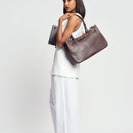 OLEADA NYC Tote Bag > Leather Tote Bag For Women > Mini Handbag > Convertible To Shoulder Bag > Fits 14" laptop> Marina Tote