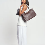 OLEADA NYC Tote Bag > Leather Tote Bag For Women > Mini Handbag > Convertible To Shoulder Bag > Fits 14" laptop> Marina Tote