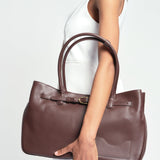 OLEADA NYC Tote Bag > Leather Tote Bag For Women > Mini Handbag > Convertible To Shoulder Bag > Fits 14" laptop> Marina Tote