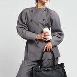OLEADA NYC Tote Bag > Leather Tote Bag For Women > Mini Handbag > Convertible To Shoulder Bag > Fits 14" laptop> Marina Tote