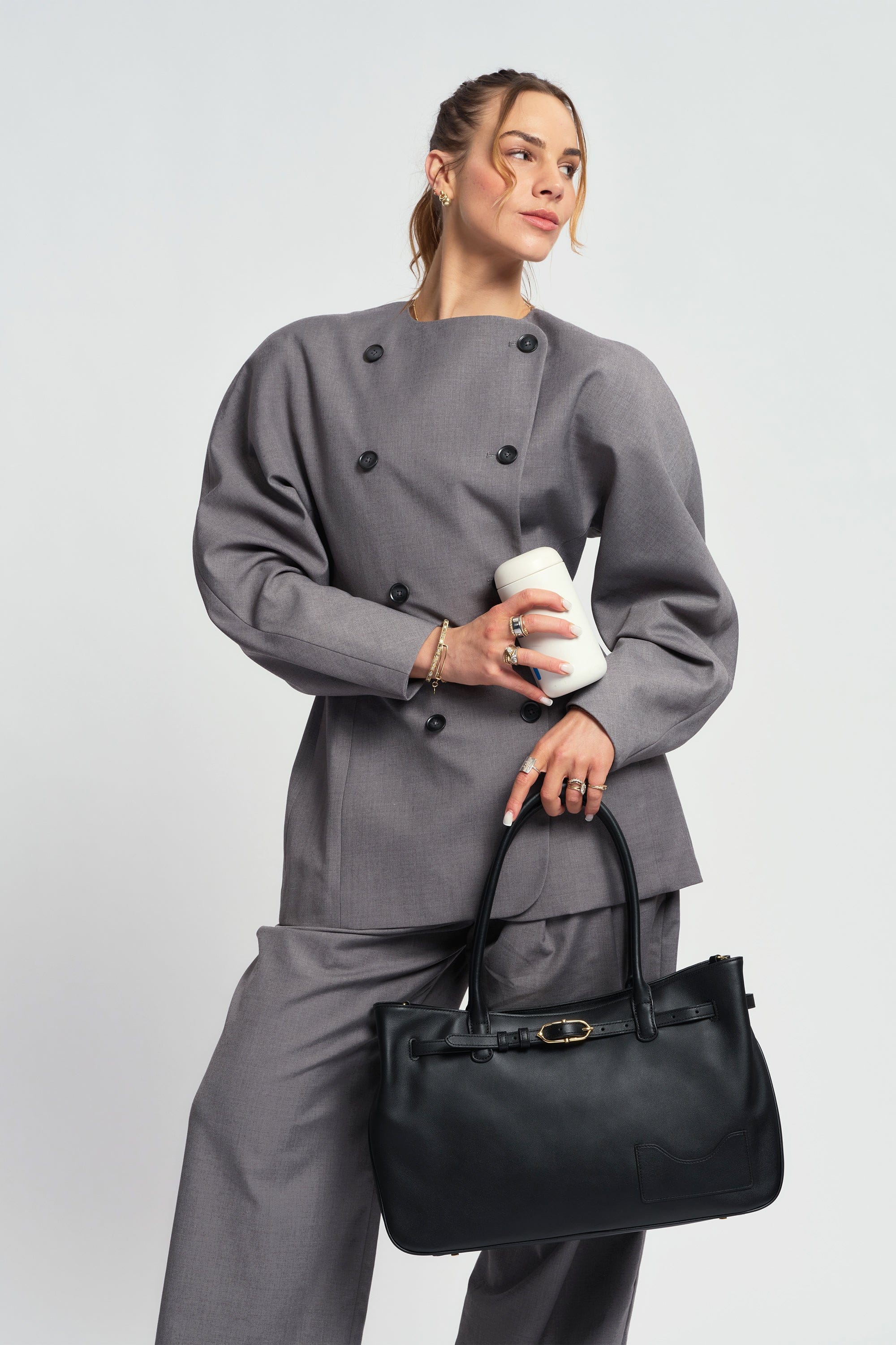 OLEADA NYC Tote Bag > Leather Tote Bag For Women > Mini Handbag > Convertible To Shoulder Bag > Fits 14" laptop> Marina Tote