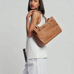 OLEADA NYC Tote Bag > Leather Tote Bag For Women > Mini Handbag > Convertible To Shoulder Bag > Fits 14" laptop> Marina Tote