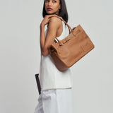 OLEADA NYC Tote Bag > Leather Tote Bag For Women > Mini Handbag > Convertible To Shoulder Bag > Fits 14" laptop> Marina Tote