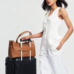 OLEADA NYC Tote Bag > Leather Tote Bag For Women > Mini Handbag > Convertible To Shoulder Bag > Fits 14" laptop> Marina Tote