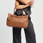 OLEADA NYC Tote Bag > Leather Tote Bag For Women > Mini Handbag > Convertible To Shoulder Bag > Fits 14" laptop> Marina Tote