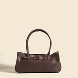 OLEADA NYC Tote Bag > Leather Tote Bag For Women > Mini Handbag > Convertible To Shoulder Bag > Fits iPad> Color_Chocolate Mini Marina Tote