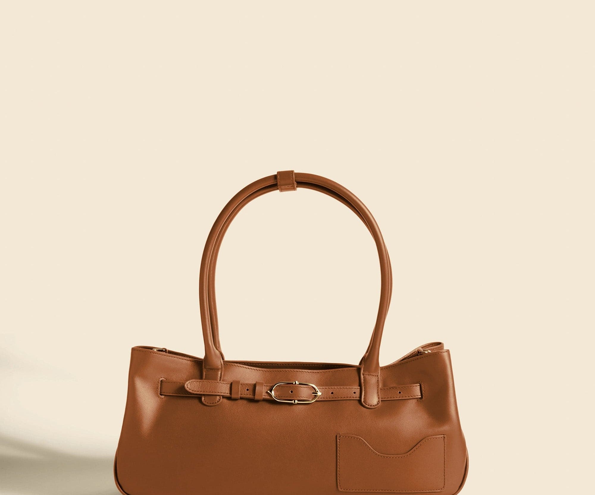 OLEADA NYC Tote Bag > Leather Tote Bag For Women > Mini Handbag > Convertible To Shoulder Bag > Fits iPad> Color_Cognac Mini Marina Tote
