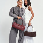 OLEADA NYC Tote Bag > Leather Tote Bag For Women > Mini Handbag > Convertible To Shoulder Bag > Fits iPad> Mini Marina Tote