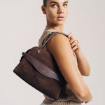 OLEADA NYC Women Work Bag > Eco-Suede Bag > Top Handle Handbag > Mini Business Satchel > Fits iPad Mini> Mini Coast Portfolio Satchel