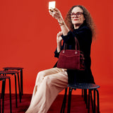 OLEADA NYC Women Work Bag > Eco-Suede Bag > Top Handle Handbag > Mini Business Satchel > Fits iPad Mini> Mini Coast Portfolio Satchel