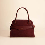 OLEADA NYC Women Work Bag > Leather Bag > Top Handle Handbag > Large Business Satchel > Fits Up To 16'' Laptops> Color_Burgundy Mini Coast Portfolio Satchel