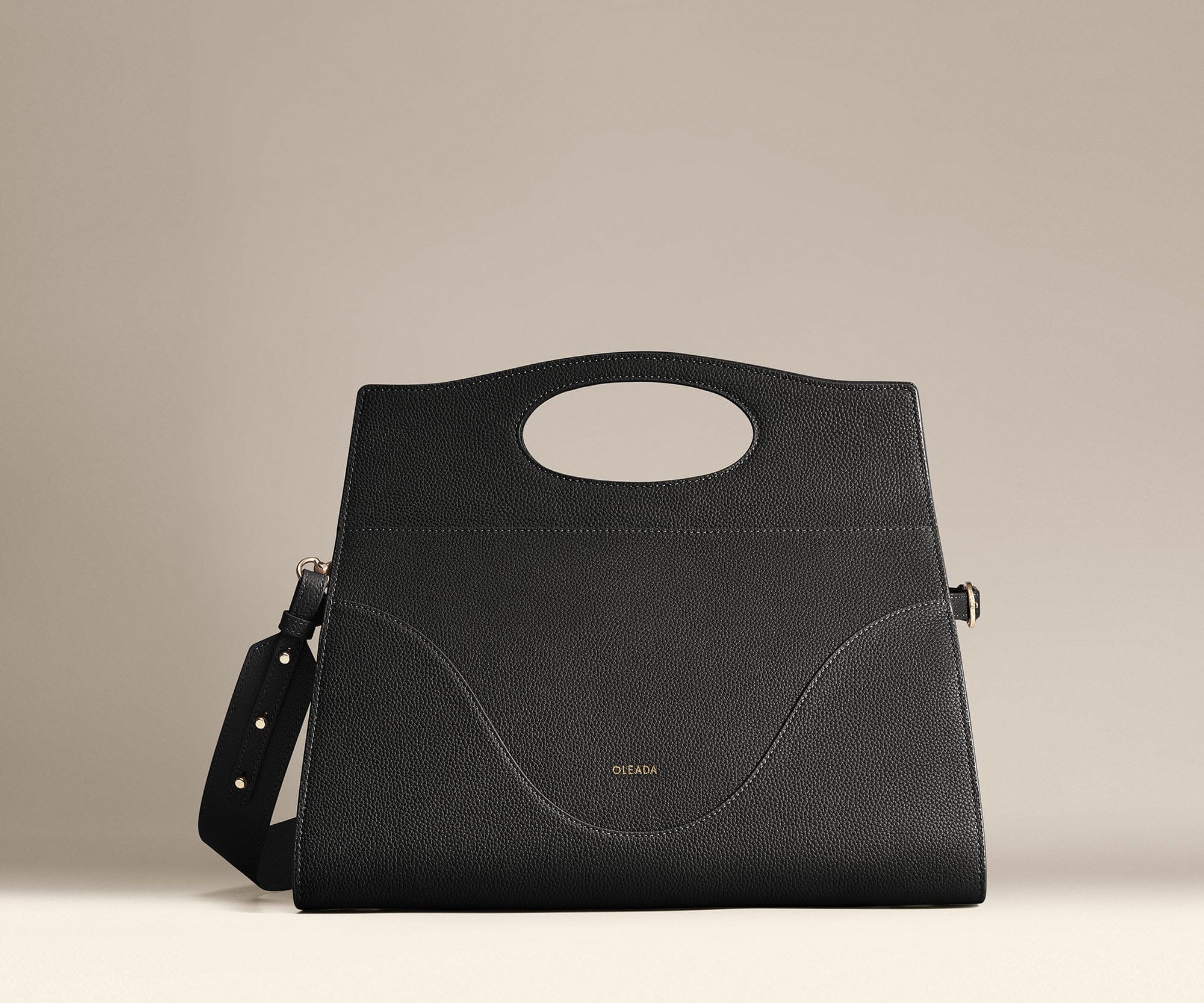 OLEADA NYC Women Work Leather Bag > Business Laptop Briefcase > 14 Inch Laptop Bag > Bag With Top Handle > Spacious Compartments Color_Caviar Captain Briefcase