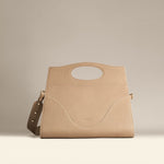 OLEADA NYC Women Work Leather Bag > Business Laptop Briefcase > 14 Inch Laptop Bag > Bag With Top Handle > Spacious Compartments Color_Latte Captain Briefcase