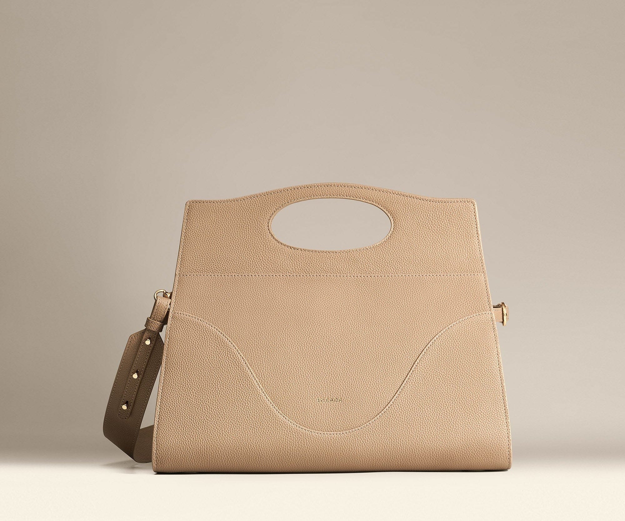 OLEADA NYC Women Work Leather Bag > Business Laptop Briefcase > 14 Inch Laptop Bag > Bag With Top Handle > Spacious Compartments Color_Latte Captain Briefcase