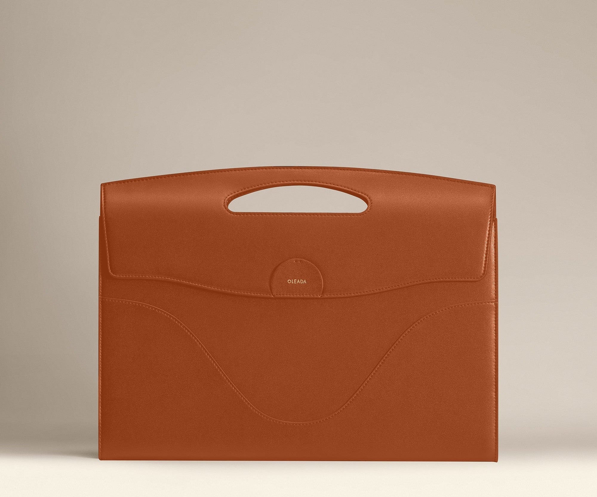 OLEADA NYC Women Work Leather Bag > Business Laptop Sleeve > 16 Inch Laptop Bag > Portable Laptop Briefcase > MacBook Pro Laptop Sleeve Color_Chestnut Captain Sleeve Suite Plus