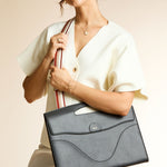 OLEADA NYC Women Work Leather Bag > Business Laptop Sleeve > 16 Inch Laptop Bag > Portable Laptop Briefcase > MacBook Pro Laptop Sleeve Color_Onyx Captain Sleeve Suite Plus