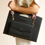 OLEADA NYC Women Work Leather Bag > Business Laptop Sleeve > 16 Inch Laptop Bag > Portable Laptop Briefcase > MacBook Pro Laptop Sleeve Color_Onyx Captain Sleeve Suite Plus