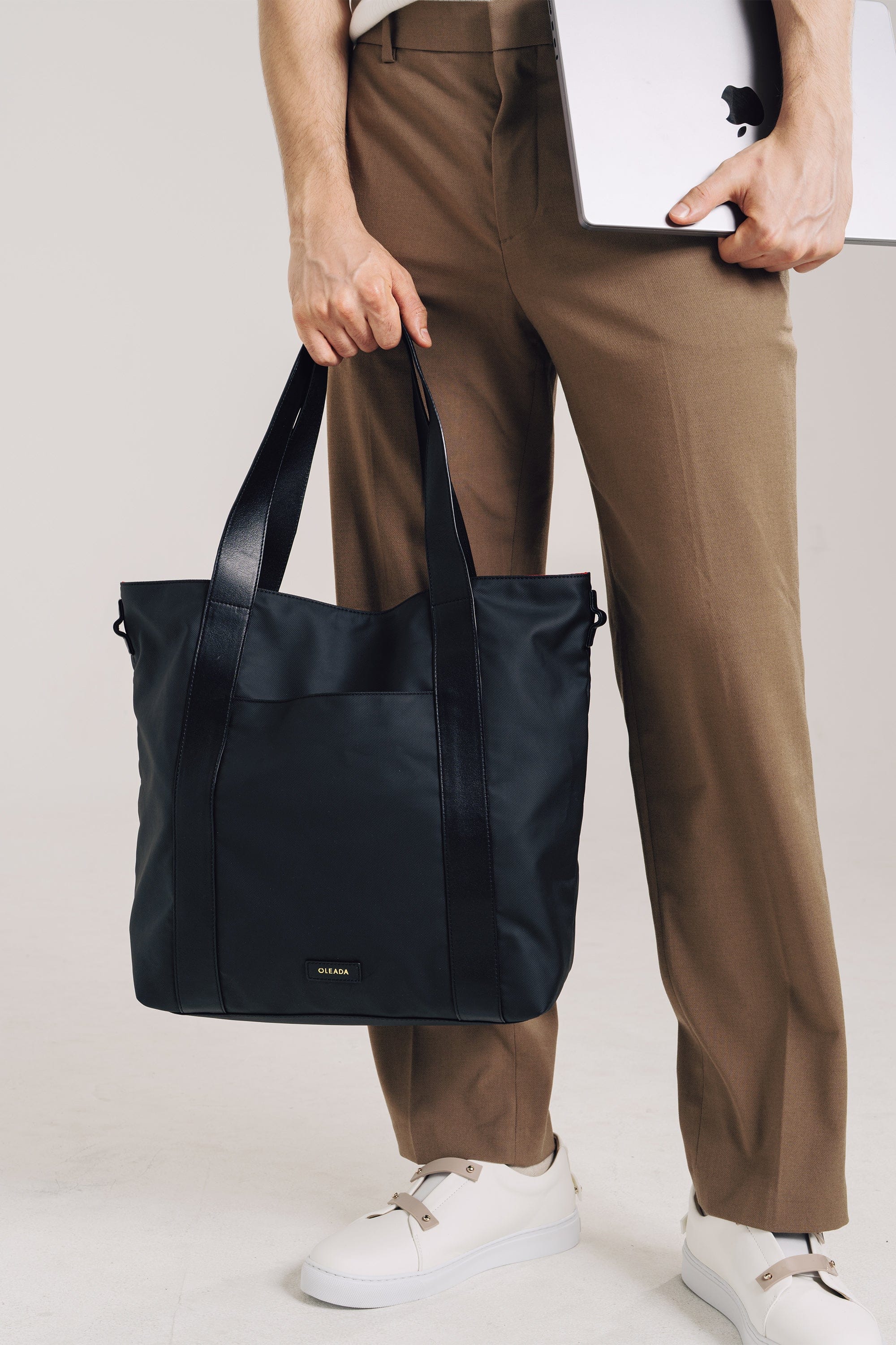 OLEADA NYC Work Tote Bag > Leather Work Tote For Women > Large Capacity Bag > 16 Inch Laptop Bag > Convertible To Shoulder Bag AnywWear Tech Tote