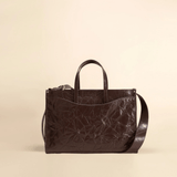 OLEADA NYC Work Tote Bag > Leather Work Tote For Women > Large Capacity Bag > 16 Inch Laptop Bag > Convertible To Shoulder Bag Color_Espresso Reverie Tote