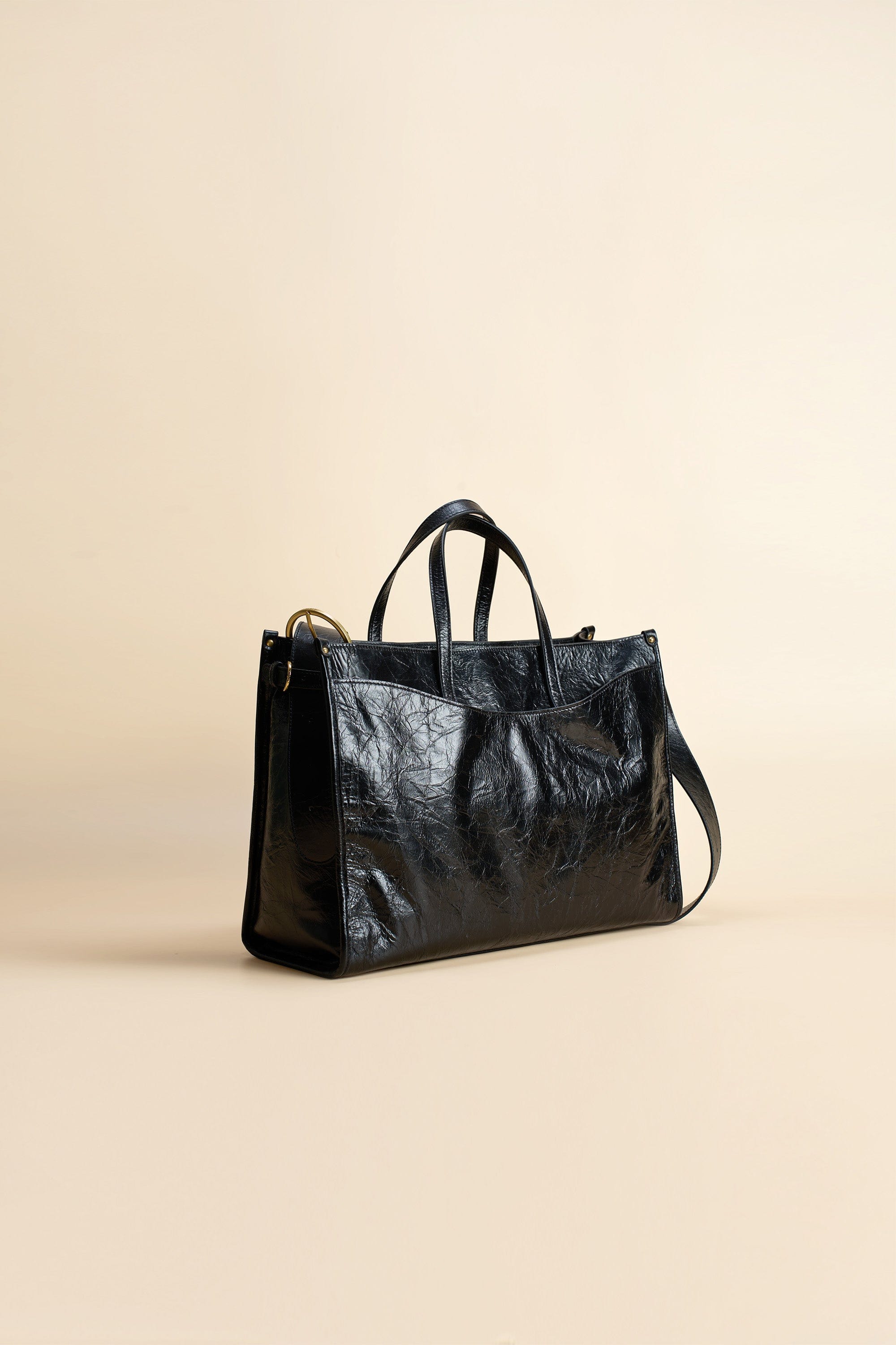 OLEADA NYC Work Tote Bag > Leather Work Tote For Women > Large Capacity Bag > 16 Inch Laptop Bag > Convertible To Shoulder Bag Color_Obsidian Reverie Tote