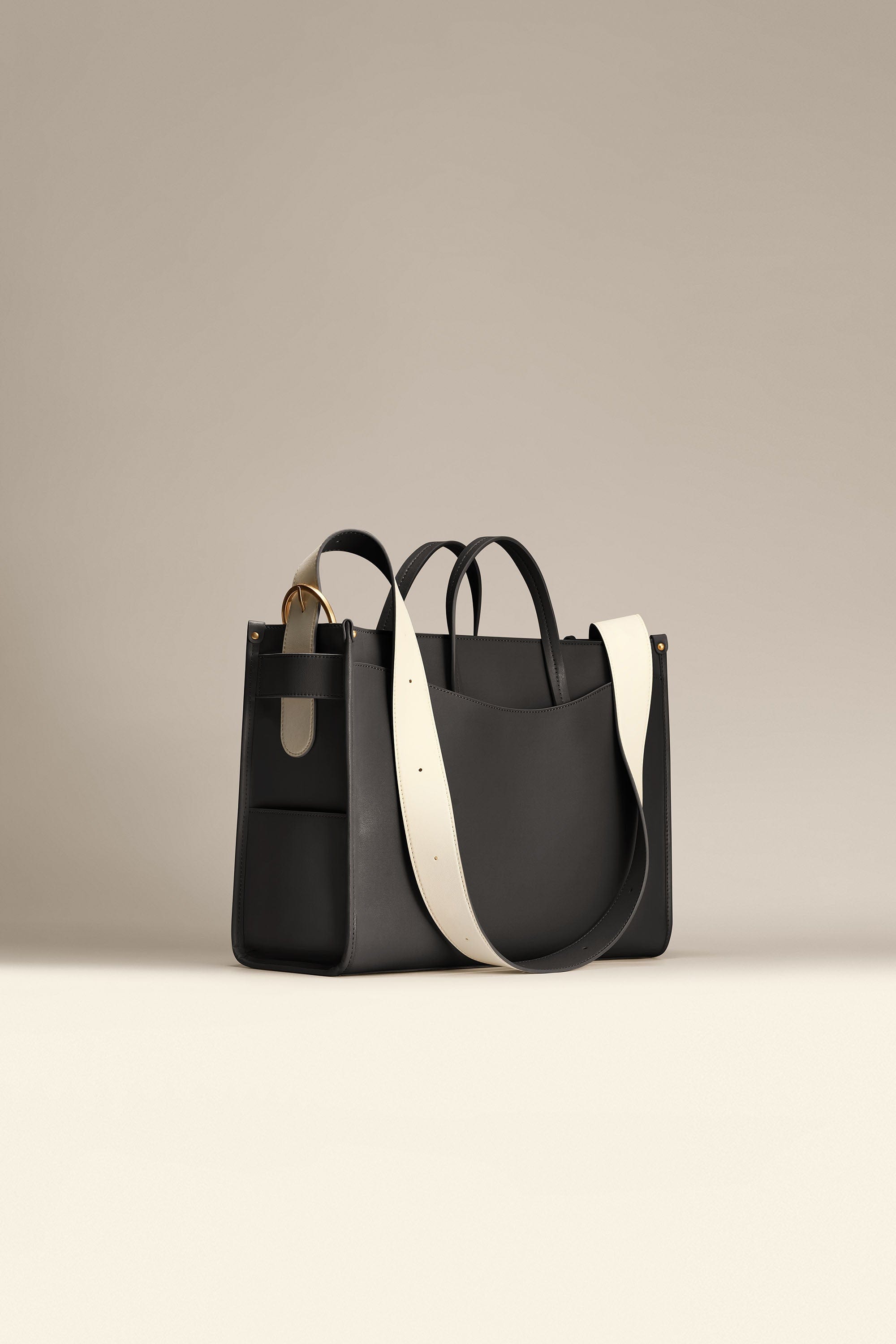 OLEADA NYC Work Tote Bag > Leather Work Tote For Women > Large Capacity Bag > 16 Inch Laptop Bag > Convertible To Shoulder Bag Color_Onyx Reverie Tote