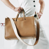 OLEADA NYC Work Tote Bag > Leather Work Tote For Women > Large Capacity Bag > 16 Inch Laptop Bag > Convertible To Shoulder Bag Reverie Tote