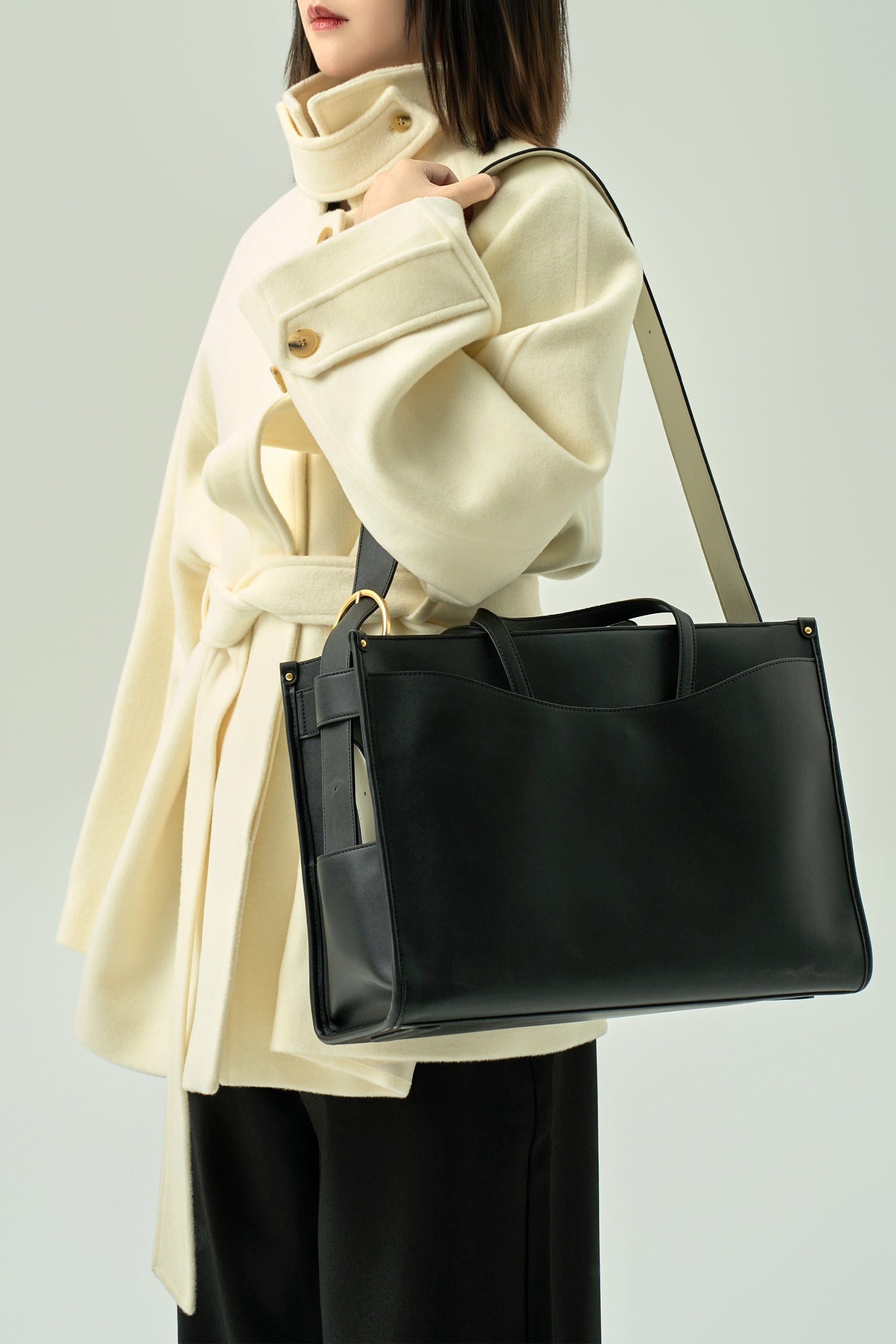 OLEADA NYC Work Tote Bag > Leather Work Tote For Women > Large Capacity Bag > 16 Inch Laptop Bag > Convertible To Shoulder Bag Reverie Tote