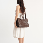 OLEADA NYC Work Tote Bag > Leather Work Tote For Women > Large Capacity Bag > 16 Inch Laptop Bag > Convertible To Shoulder Bag Reverie Tote