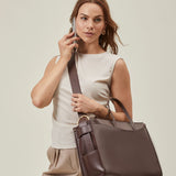 OLEADA NYC Work Tote Bag > Leather Work Tote For Women > Large Capacity Bag > 16 Inch Laptop Bag > Convertible To Shoulder Bag Reverie Tote