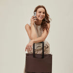 OLEADA NYC Work Tote Bag > Leather Work Tote For Women > Large Capacity Bag > 16 Inch Laptop Bag > Convertible To Shoulder Bag Reverie Tote