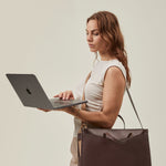 OLEADA NYC Work Tote Bag > Leather Work Tote For Women > Large Capacity Bag > 16 Inch Laptop Bag > Convertible To Shoulder Bag Reverie Tote