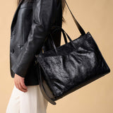 OLEADA NYC Work Tote Bag > Leather Work Tote For Women > Large Capacity Bag > 16 Inch Laptop Bag > Convertible To Shoulder Bag Reverie Tote