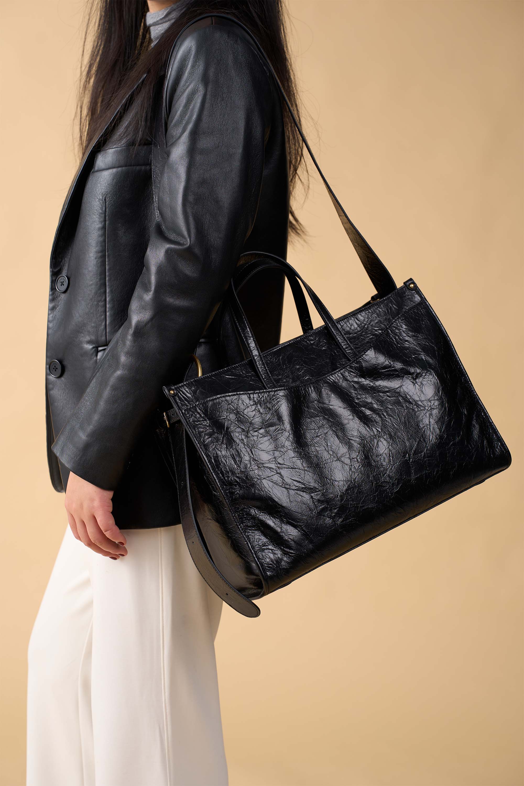 OLEADA NYC Work Tote Bag > Leather Work Tote For Women > Large Capacity Bag > 16 Inch Laptop Bag > Convertible To Shoulder Bag Reverie Tote