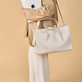 OLEADA NYC Work Tote Bag > Leather Work Tote For Women > Large Capacity Bag > 16 Inch Laptop Bag > Convertible To Shoulder Bag Reverie Tote